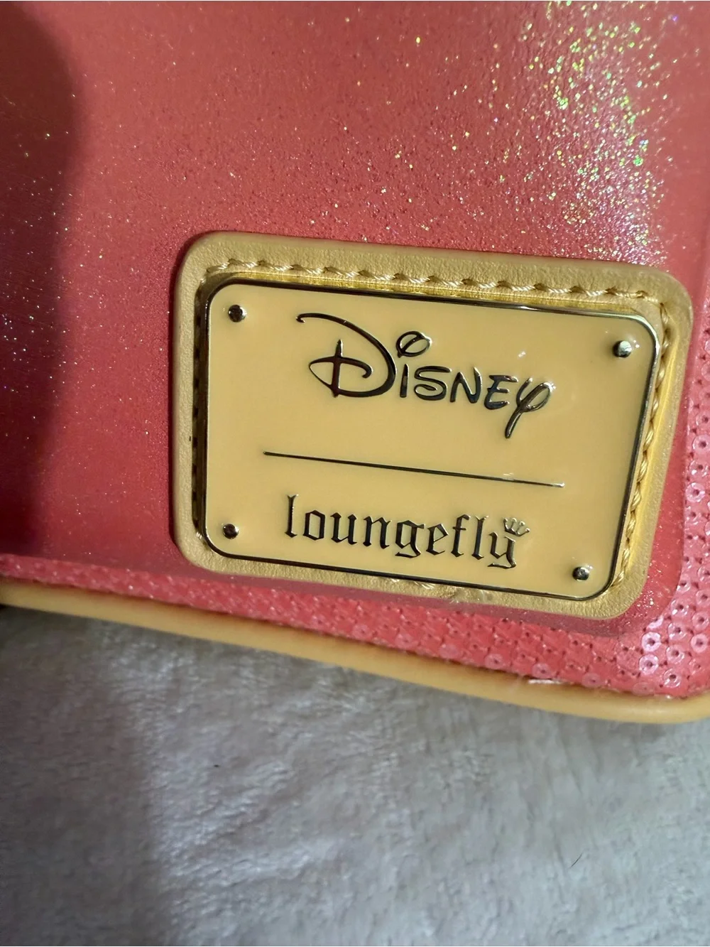 Loungefly Peach and Yellow Winnie the Pooh Sequin Mini Backpack